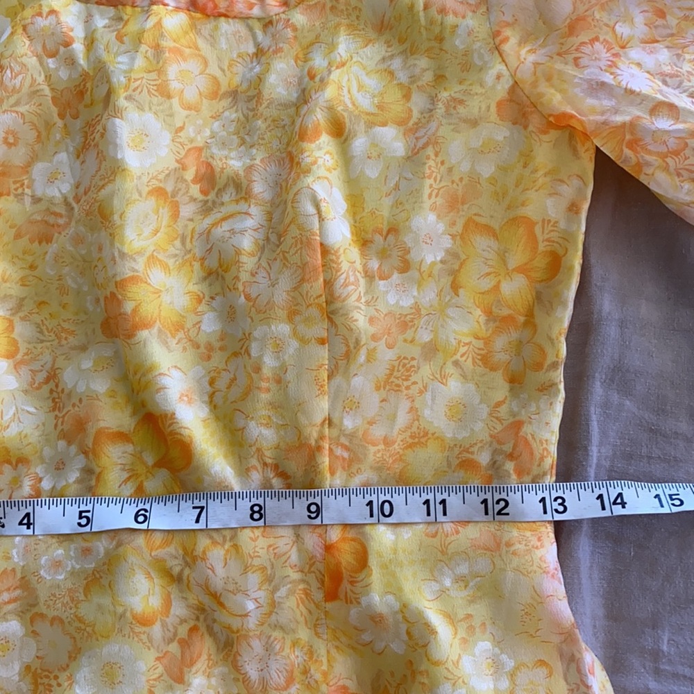 Vintage Yellow Floral Maxi Dress - Picture 7 of 15